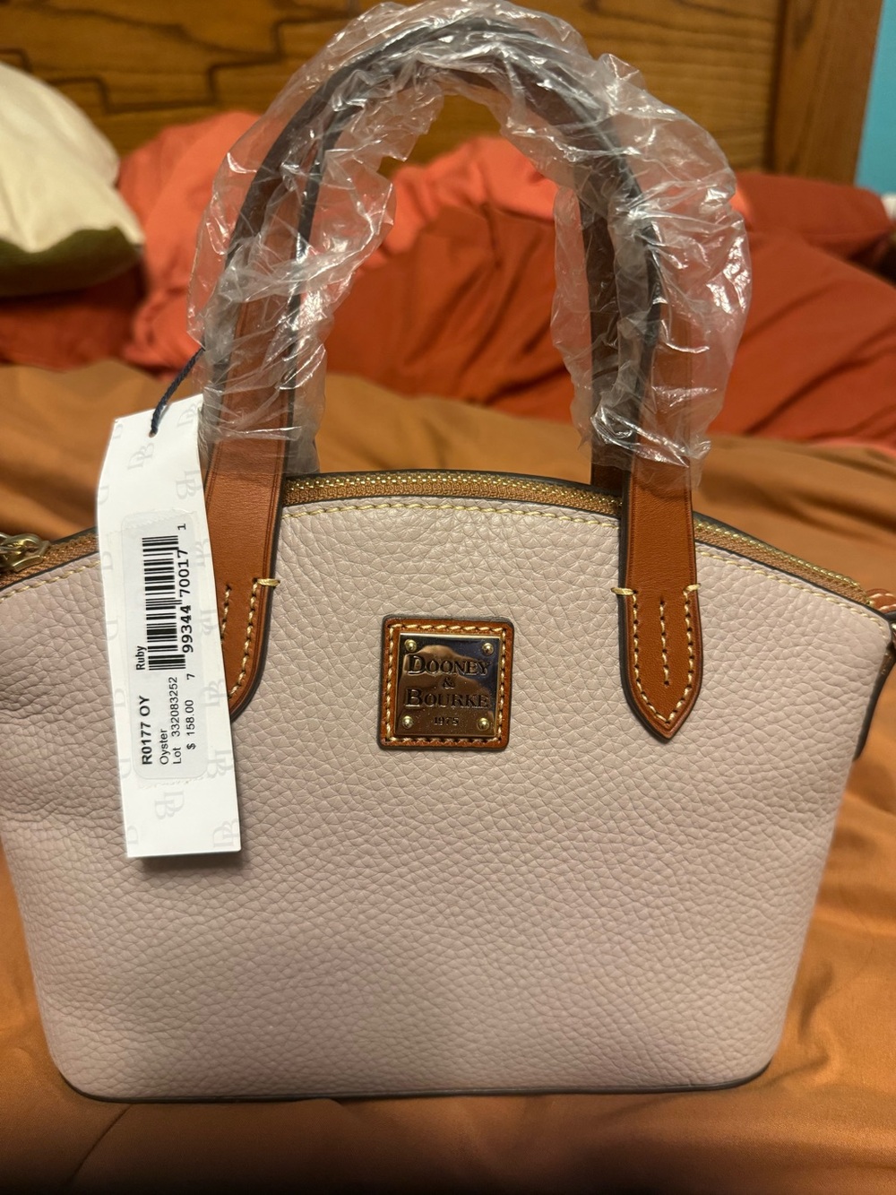 Dooney & Bourke Pebble Leather Mini Satchel in tan Brand new